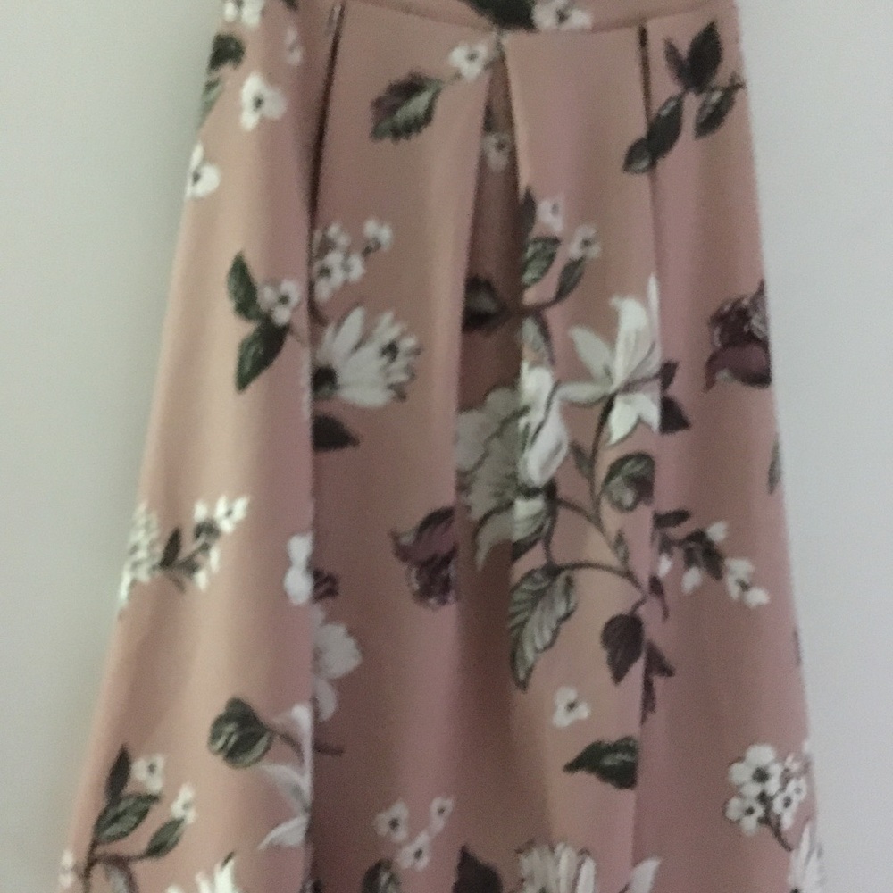 Dusty rose with flowers skirt